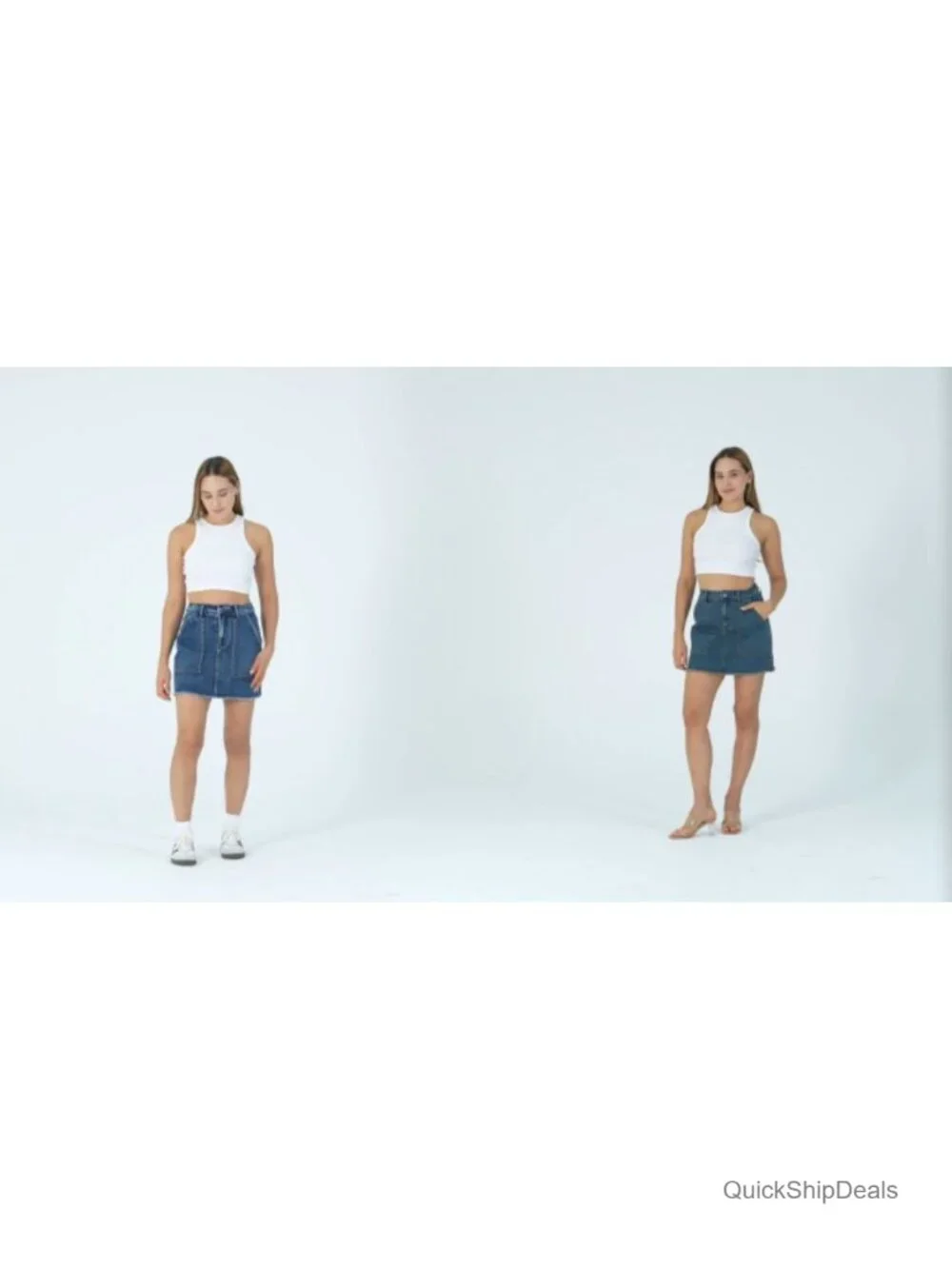 Stretchy Mini Skirt with Pockets Frayed Hem